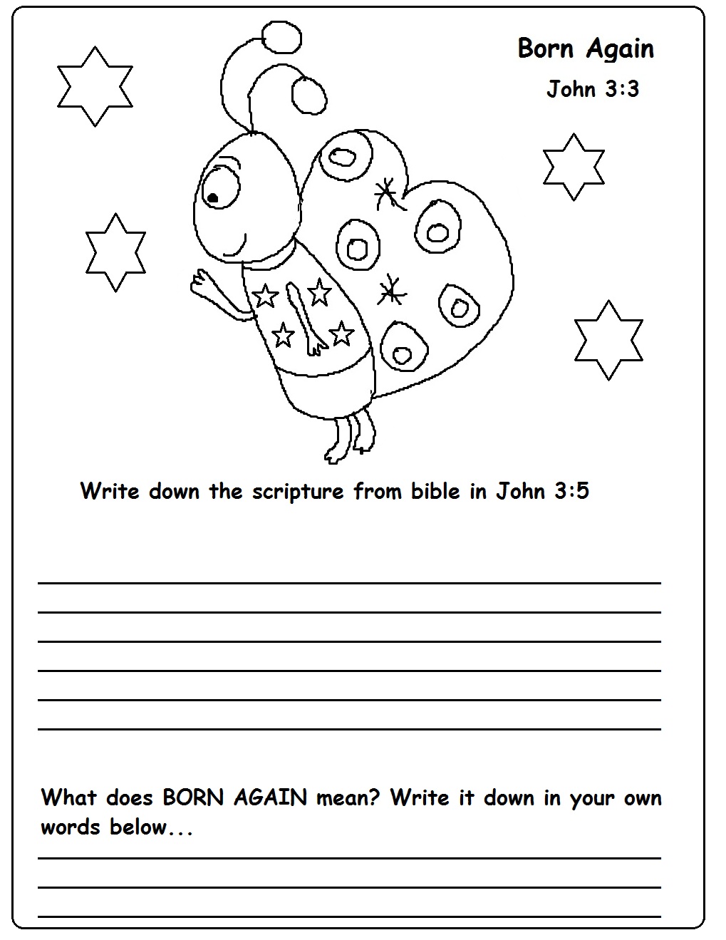 Born Again Butterfly Sunday School Lesson